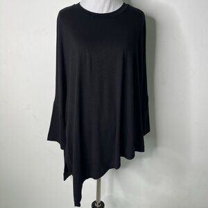 Sweaty Betty Women's Black Asymmetrical Long Sleeve Crewneck T-Shirt Size XL